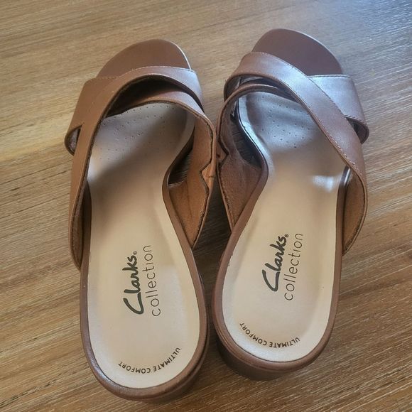 Clarks College Strappy Block Heel Slip On Sandal Size U.S Size 10. - Picture 4 of 8